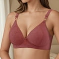 thumbnail image 2 of Bras for Older Women Plus Size Deep V Neck Jacquard Thin Cup Wireless Push Up Bralette Everyday Bra, 2 of 4