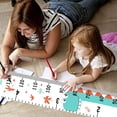 thumbnail image 3 of czcpp-Kids Growth Chart, Wall Ruler Wood Frame Fabric Canvas Removable Height Measure Chart for Boys Girls Growth Ruler Unicorn Wall Room Decoration 79''7.9''（Green Dinosaur), 3 of 4