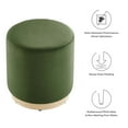 thumbnail image 6 of Tilden 16" Round Performance Velvet Upholstered Ottoman in Moss Green Natural, 6 of 8
