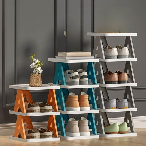 Armario de zapatero multicapa - Organizador de almacenamiento plegable apilable con puertas transparentes para armario, entrada y balcón, plástico ABS, diseño que ahorra espacio