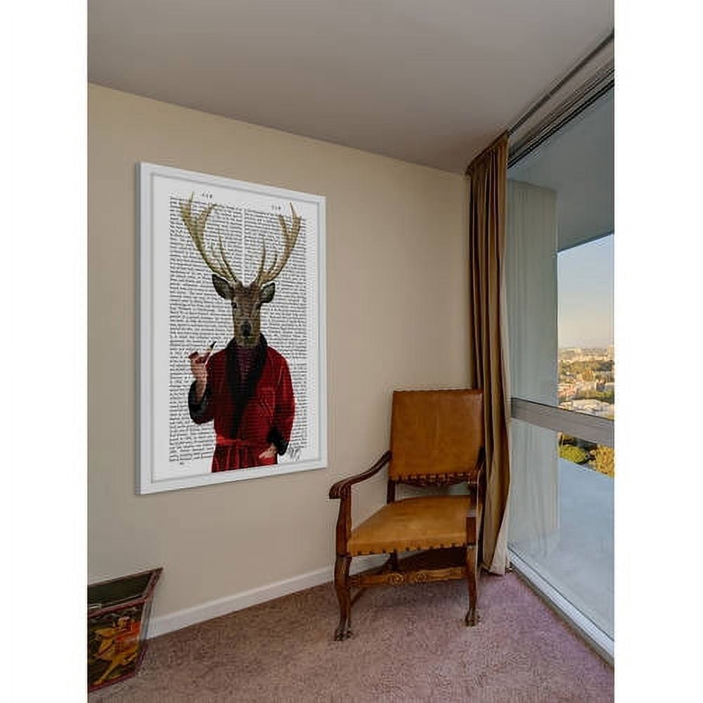 Marmont Hill "Deer in Smoking Jacket" Framed Painting Print