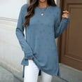thumbnail image 2 of EDFBUYKRS Long Sleeve T Shirts for Women Dressy Casual Tops Knot Tunic Ladies Fall Clothes Blouse Black Tee for Legging Xl, 2 of 8
