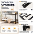thumbnail image 6 of Aukfa Twin over Twin Metal Bunk Bed, Convertible Bunk Bed Frame Separates into 2 Twin Beds, Space-Saving, Black, 6 of 8