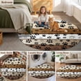 thumbnail image 5 of Brown Beige Farmhouse Round Area Rug 7 FT, Non Slip Living Room Area Carpet, Black Dog Paw Vintage Wooden Washable Soft Circular Rug Non-Shedding Floor Carpet for Bedside Office Play Room Classroom, 5 of 9