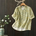 thumbnail image 2 of Jxximdong Button-up Shirts for Women Linen Shirts For Women 2025 Cotton Summer Retro Embroidered Boho Tops Casual Trendy Vacation Blouse Spring Tops, 2 of 7
