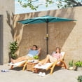 thumbnail image 2 of Outsunny 9.8ft Half Umbrella Patio Parasol Sun Shade, Crank Handle, Light Blue, 2 of 10