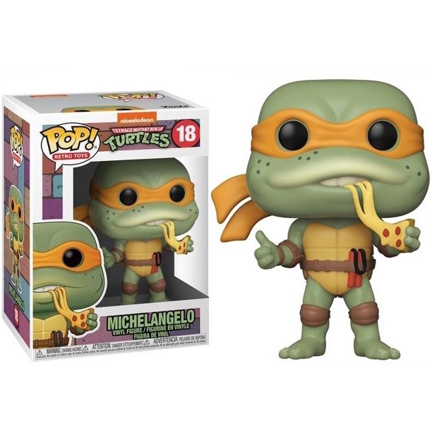 Funko pop-figuras de acción de vinilo de Tortugas Ninja Mutantes adolescentes, modelo de colección de Tortugas Ninja Michelangelo, juguetes de vacaciones para niños, n. ° 18, n. ° 1019
