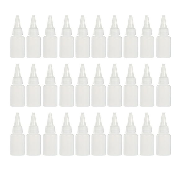 EeaseMX 30 botellas de salsa con boquilla puntiaguda, dispensadoras de condimentos (transparentes)