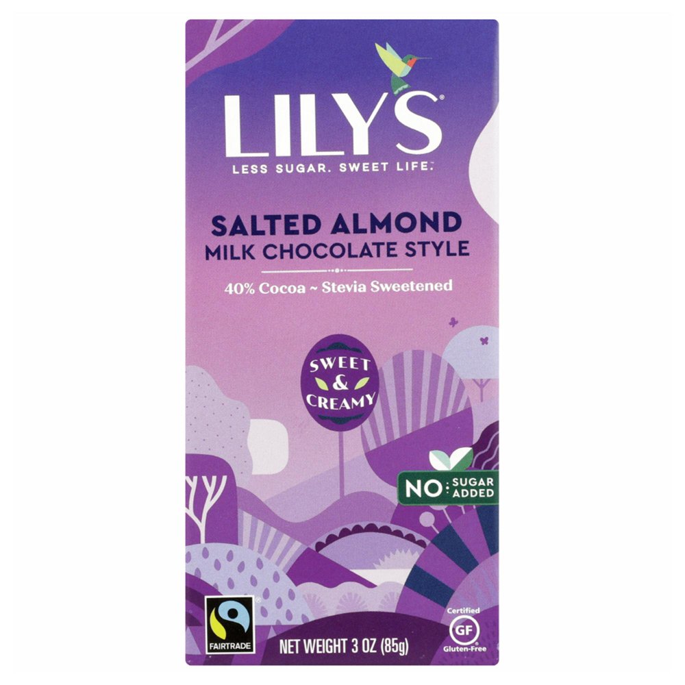 Lily'S Salted Almond & Milk Chocolate Bar, 3 Oz