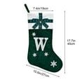 thumbnail image 3 of CuiLiyq Christmas Stocking with Initials, 17.7 Inch Personalized Christmas Stocking with Embroidered Letter and Bow Knitted Cuff, for Family Holiday Decorations and Xmas Tree (Green, W), 3 of 5
