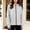 White, variant on BaoFuBaoMei Womens Sweatshirt Thumb Holes Plus Size Full Zip up Long Sleeve Hooded Neck Hoodies Solid Fall Winter Tops with Zip Pockets
