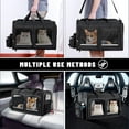 thumbnail image 5 of Cat Carrier for 2 Cats, Foldable Double Cat and Dog Carrier, Small to Medium Size, 2 Front Zippered Compartments,Two Pets Carrier for Outdoor Travel,Mulitple Cat Carrier (Black), 5 of 11