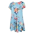 thumbnail image 4 of Vestido floral de verano de manga corta con cuello redondo y bolsillo rojo XL Sunnimix Vestido corto floral, 4 of 8