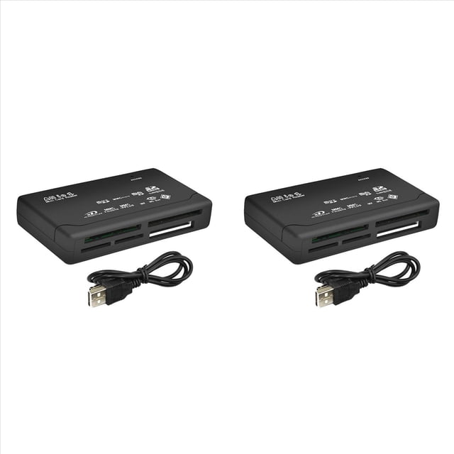 2X Lector de Tarjetas Lector de Tarjetas de Memoria USB2.0 TransmisióN de Datos RáPida Lector de Tarjetas en Soporte TF SD Mini SD MS XD Negro