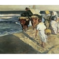 thumbnail image 2 of Sorrolla y Bastida, Joaquin 17x15 White Modern Wood Framed Museum Art Print Titled - Taking Out the Boat, 2 of 4