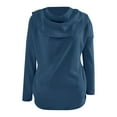 thumbnail image 4 of Fall Womens Sweater Solid Cowl Neck Long Sleeve Knitted With Pocket Fall Sweaters Blue, 4 of 4