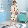 thumbnail image 5 of FORMRS Niños Bathrobe Unisex Hooded Robe Soft Plush Pajamas Sleepwear, Size 2-3T, Cute Cherry, 5 of 7