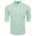 thumbnail image 6 of Coshow Men's Cotton Henley Shirt Long Sleeve Hippie Casual Beach T Shirts, 6 of 7