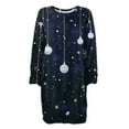 thumbnail image 6 of Women's Round Neck Casual Long Sleeve Plush Christmas Printed Dresses, Festive Fall and Winter Wear for Holiday Parties, Cozy and Soft Material,Navy,XL, 6 of 6