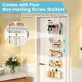 thumbnail image 4 of 5-Tier Over The Door Organizer Bathroom Shelves Hair Tool Organizer - Hair Dryer Holder Adjustable Height, DIY Bathroom Storage Shelf Wall Mounted Behind The Door Storage, 4 of 17