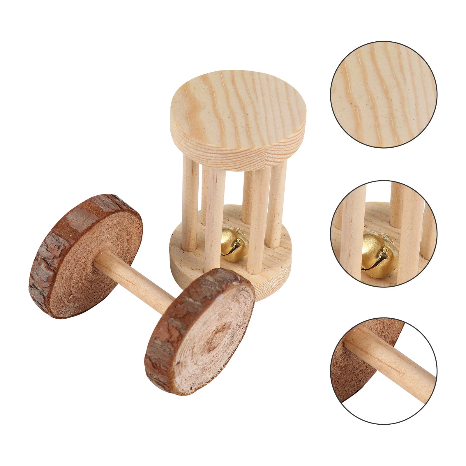 Tineasur Durable Assorted Color Wooden Pet Chewing Plaything for Small Animals