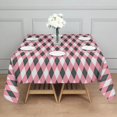 thumbnail image 3 of Pink and Black Argyle Pattern Square Tablecloth,Waterproof Square Table Cover,Wipeable Spillproof Washable Table Cover for Home Kitchen Party Decor 60"x60"(152x152cm), 3 of 6