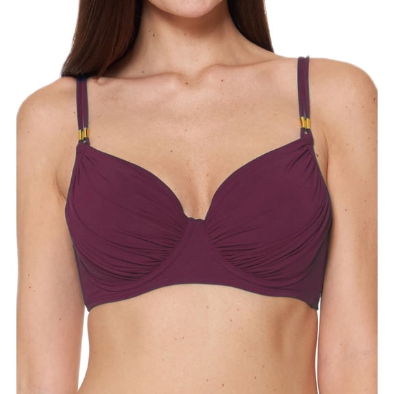 Women's Bleu Rod Beattie G19319D Go For The Gold Underwire Bikini Swim Top (Cherry Wine 34DD)