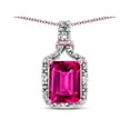 thumbnail image 3 of Star K� Antique Vintage Look Emerald Cut 8x6 Simulated Pink Tourmaline Octagon Pendant, 3 of 9