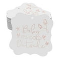 thumbnail image 1 of Inkdotpot Hang Tags Baby It's Cold Outside Baby Shower Favor Bracket Shape Gift Tags Real Rose Gold Foil Bonbonniere Tag Pack Of 100, 1 of 7