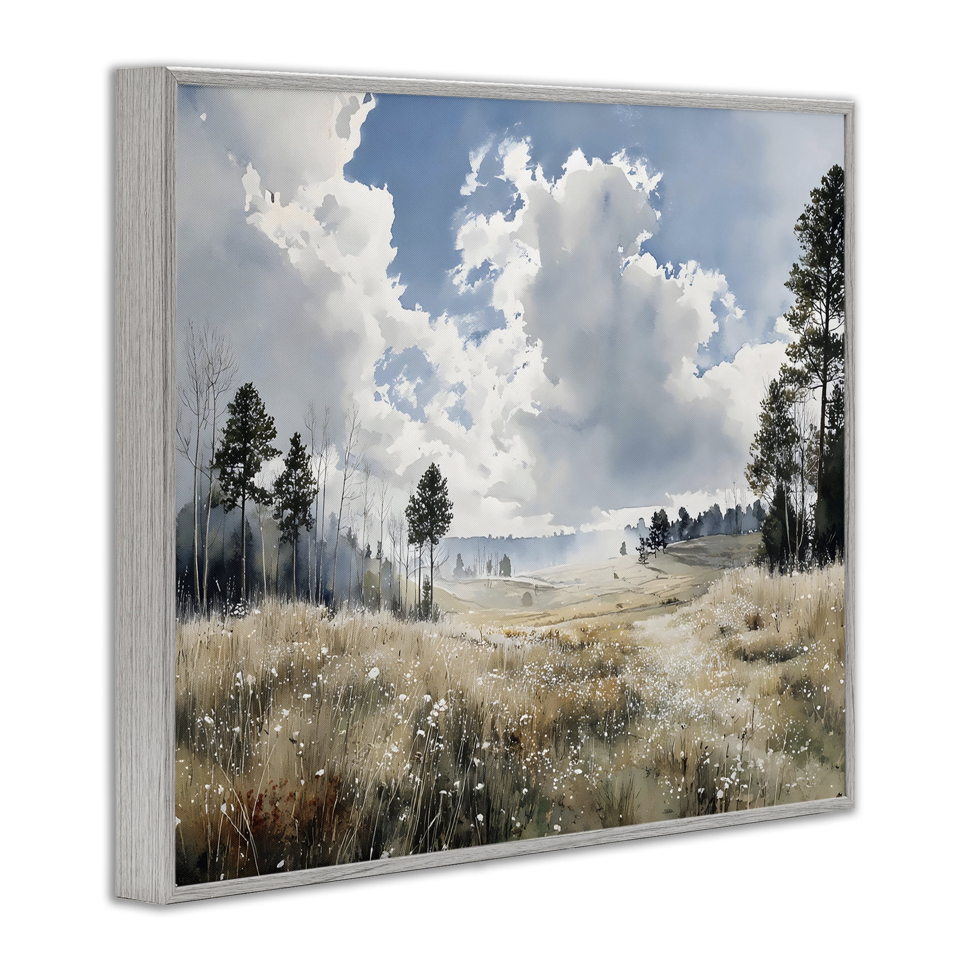 Stupell Industries Blue Kissed Landscape Gray Framed Giclee Art, design by Franklyn Gregory