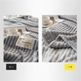 thumbnail image 4 of Fleece Solid Color Striped Fleece Blanket Coral Fleece Sofa Cover Blanket Air Conditioning Blanket Nap Blanket, 4 of 7