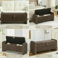 thumbnail image 5 of BOBOKY 44 Inch Corduroy Storage Ottoman Bench, Upholstered End of Bed Bench with Safety Hinge, Linear Storage Bench for Bedroom Living Room Entryway, Modern Footrest Seat,Brown, 5 of 14