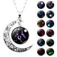 thumbnail image 3 of DESIGNICE Twelve Zodiac Signs Moon Star Pendant Necklace for Women Constellation Birthstone Charm Necklace Silver Choker Jewelry Birthday Gift, 3 of 7