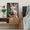 thumbnail image 5 of Cute Pink Bow Bunny Canvas Print, Soft Rabbit Art, Easter & Kids Room Pastel Home Wall Decor, 5 of 8
