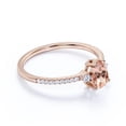 thumbnail image 3 of JeenMata 1 Carat Three Stone Peach created morganite Engagement Ring in 18K Rose Gold over Silver, 3 of 6
