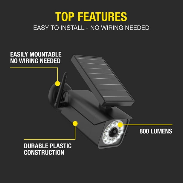 Hyper Tough Solar Motion Security Light, Simulated Camera, Black