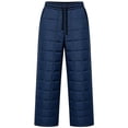 thumbnail image 6 of Women's Warm Insulated Quilted Winter Pants Fleece Lined Water Resistant Snow Pants Elastic High Waist with Pockets Outdoor Hiking Ski Bottoms Navy, 6 of 8