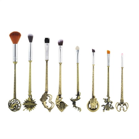 8 PCs Cosmetic Collection GOT Game of Thrones Houses Metal Makeup Brushes US