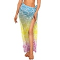 thumbnail image 6 of Uourmeti Rainbow Mermaid Swim Cover Up for Women Sheer Bikini Tie Side Wraps Chiffon Scarf Blouse for Swimwear One Size, 6 of 7