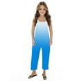 thumbnail image 4 of ATOGUTA Girls' Jumpsuits & Rompers Size 5T-14 Spaghetti Strap Loose Romper Kids Casual Sleeveless Overalls with Pockets Sky Blue, 4 of 5
