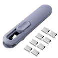 thumbnail image 2 of Portable Binder Clip Staple, Push Clip Device with 108 Reusable Clips, Multifunctional Handheld Paper Clamp for Office and Schol, Reusable Document Fastener (Blue, 12*2.5*1.3 Cm), 2 of 9