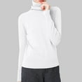 thumbnail image 2 of zaveiop Women's Classic-Fit Lightweight Long-Sleeve Turtleneck Sweater (White, XXL), 2 of 6
