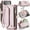Pink, variant on For iPhone 17 Air Crossbody Wallet Case, with 10 Card Slots, Zipper RFID Blocking Pocket and Magnetic Flip Folio 3-in-1 PU Leather Wristlet Shoulder Strap Case,Black