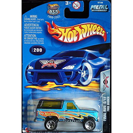 FORD BRONCO Hot Wheels 2003 Fianal Run Series Blue Ford Bronco 1:64 Scale Collectible Die Cast Metal Toy Car/SUV Model #200