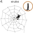 thumbnail image 3 of PULLIMORE Halloween Spider Web Lights 3.28 ft LED Cobweb with Black Spider Props (Purple）, 3 of 10