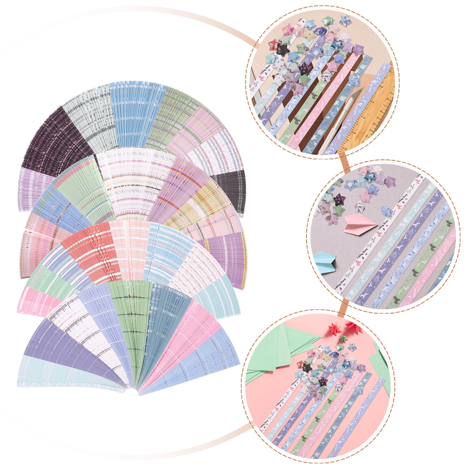 HEMOTON 2160 Pcs Paper Star Strips Origami Strip 22.00X1.00X0.10CM