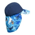 thumbnail image 2 of SunBusters Boys Flap Hat (UPF 50+), Ocean Manta Ray, Small, 2 of 2