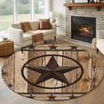 thumbnail image 2 of Farmhouse Stars Round Rug 6ft Washable Circle Kitchen Rugs Non Slip Vintage Country Western Wooden Grain Large Area Rug Indoor Floor Carpet for Bedroom Living Room Home Office Dining Room Nursery, 2 of 9