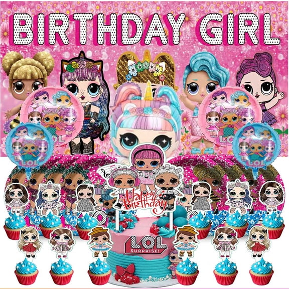 LOL Party Supplies Decor Tableware Backdrop Banner Cake Topper Balloons Birthday Decorations