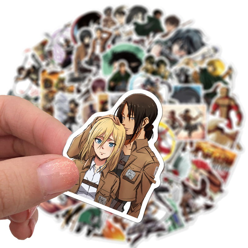100pcs Anime Character Attack on Titan Stickers Decals Motor Skateboard Lap Fq 